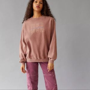 Urban Outfitters Embroidered California USA Crew Neck Sweatshirt